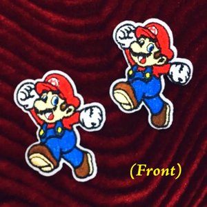 (2) VINTAGE NINTENDO MARIO BROTHERS DIY ACCESSORY CLOTHING PATCHES EASY IRON ON
